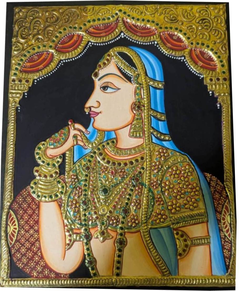 Thanjavur Painting – Rajasthan Prince (15x12 Inches)
