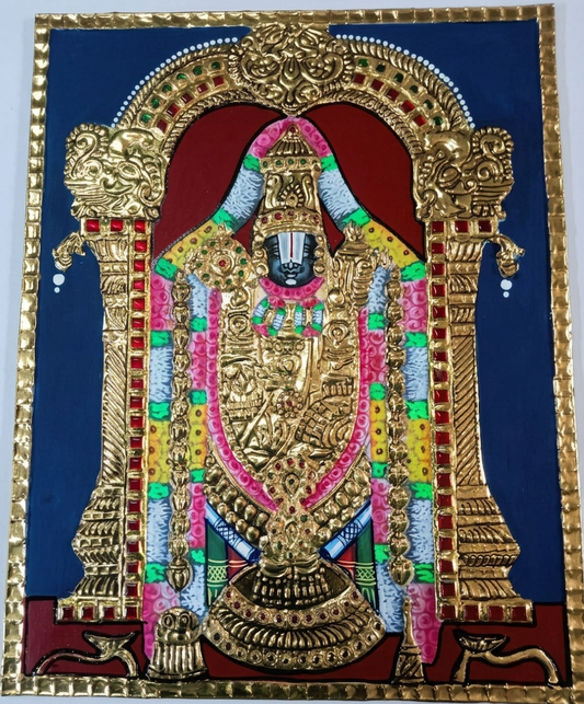 Thanjavur Painting – Balaji (Tirupati Venkateswara) | 10x8 Inches