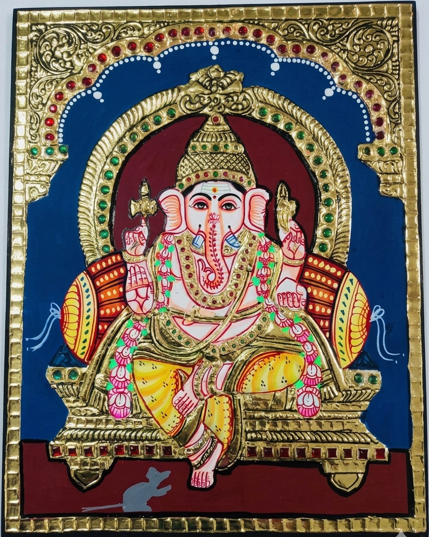 Thanjavur Painting – Mahaganapathy | 10x8 Inches