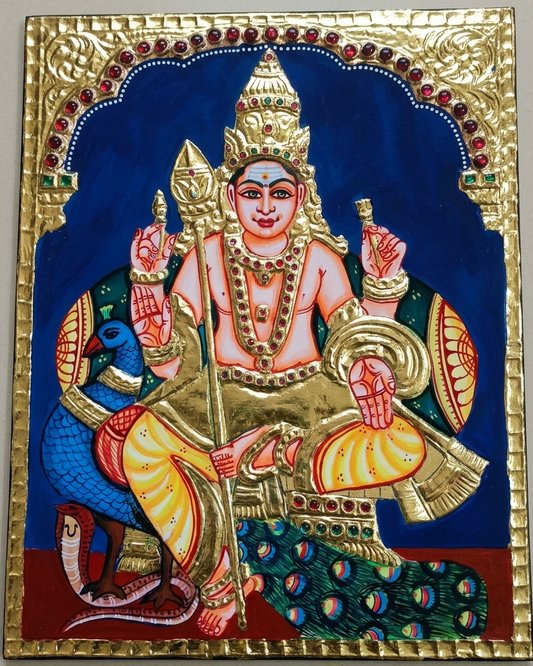Thanjavur Painting – Murugan | 10x8 Inches