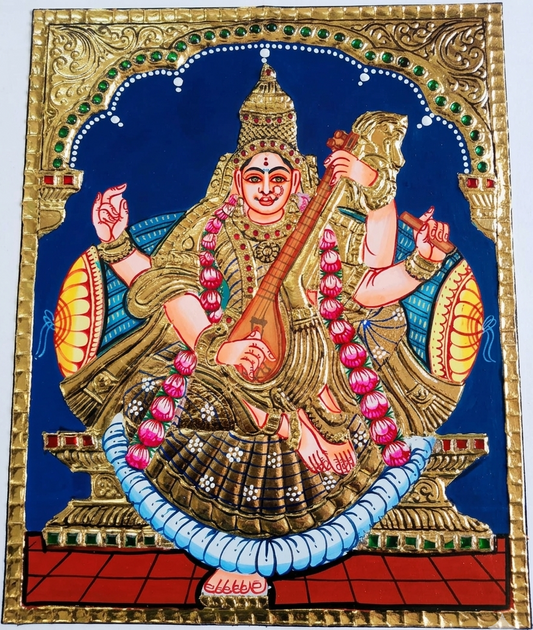 Thanjavur Painting – Saraswathy | 10x8 Inches