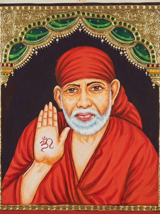 Thanjavur Painting – Sai Baba (12x10 inches)