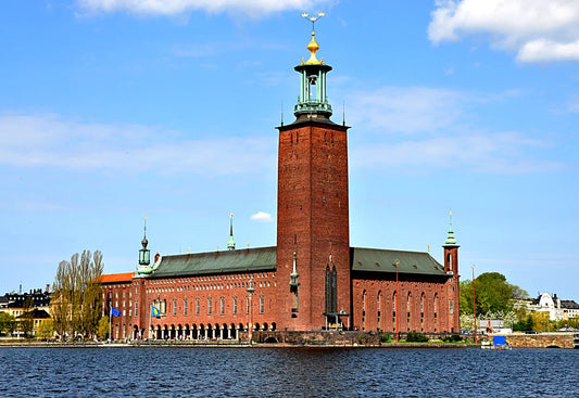 Reference photo – Stockholm City Hall, Sweden – the inspiration for this bespoke Tanjore painting commission